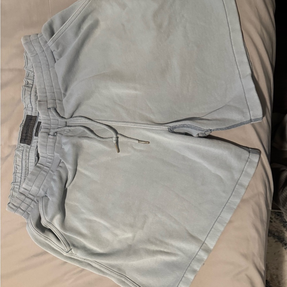 Abercrombie & Fitch Pale Gray Athletic Drawstring Shorts
